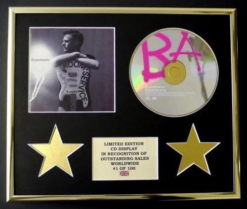BRYAN ADAMS/CD DISPLAY/LIMITED EDITION/COA/ROOM SERVICE, Gold, 30.5L x 25.4W cm
