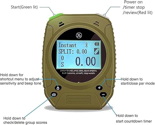 Temporizador de disparo Temporizador de disparo multifunción Bluetooth para pistolas, rifle, disparo
