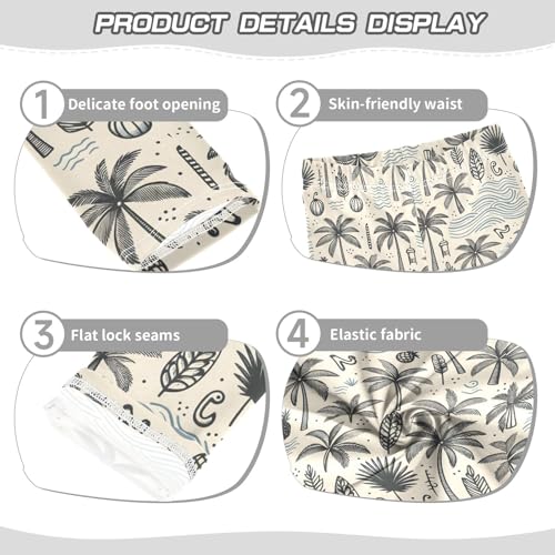 Coconut Tree Retro Girls Leggings Athletic Pants Tights Stretch Bottom3