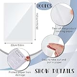 Gueevin 300 Pcs 8.5 x 11 Inch Self Adhesive Display Pockets - Peel and Stick Clear Paper Sleeves for Wall and Door Communication - Letter Size Plastic Sheet Protector
