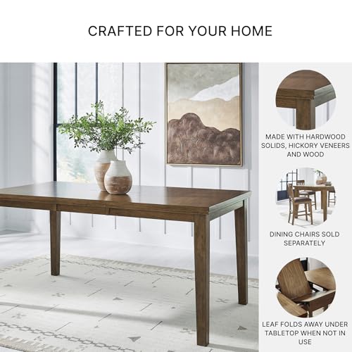 Image of Signature Design by Ashley Vallister Casual Counter Height Dining Extension Table with Burnished Edges, Light Brown