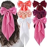 hisial 6 pinzas grandes para el pelo para mujeres y niñas, accesorios de coqueta (rosa/melocotón/rojo vino/blanco/negro)