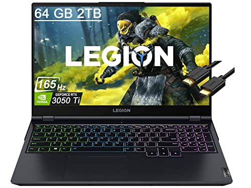 Lenovo Legion 5 15.6" Full Hd Ips 165Hz Gaming Laptop (8-Core Ryzen 7-5800H, 64Gb Ram, 2Tb Pcie Ssd, Geforce Rtx 3050 Ti 4Gb) Rgb Backlit, 3D Nahimic Audio, W/ Hdmi Cable, Windows 11 Home #TOP9
