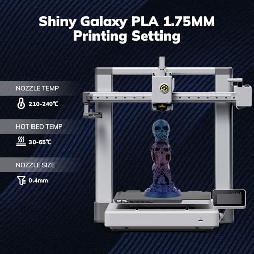 Image of AMOLEN PLA 3D Printer Filament, Galaxy Gradient Color Changing with Light Filament 1.75mm,Shiny Sparkle 3D Printing Filament for Most FDM 3D Printers,Dimensional Accuracy + /- 0.02mm,1kg Spool(2.2lbs)