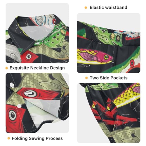 Image of visesunny Boy's 2 Pieces Shirt and Short Set Casual Shirts Short Sleeve Beach Shorts Summer Outfits for 3-10 Years Kids