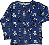 Bio-Baumwolle Smafolk Langarmshirt Allover Roboter Print Gr. 104-110