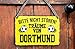 Produktbild schilderkreis24  Fußballschild Deko Garage Artikel Sport Verein Geschenkidee Club Weihnachten Fußball Fan Liebhaber Begeisterte 18x12 cm (Bitte Nicht stören Träume von Dortmund)