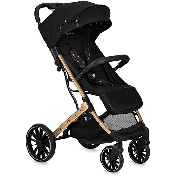 MoMi ESTELLE DAKAR Kinderwagen ab 6. Monat bis 22 kg klappbarer Buggy mit 5-Punkt-Sicherheitsgurt Einkaufskorb und Liegefunktion Teleskop-Stange zum Ziehen steht nach dem Zusammenklappen Ginko