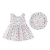  ZEELIY Ensemble VêTements Mode Mignon Robe De Princesse De Soiree FêTe ExtéRieur Bébé Enfant Fille Eté sans Manches Robe Chapeau De Paille de Princesse Tutu Princesse Robes