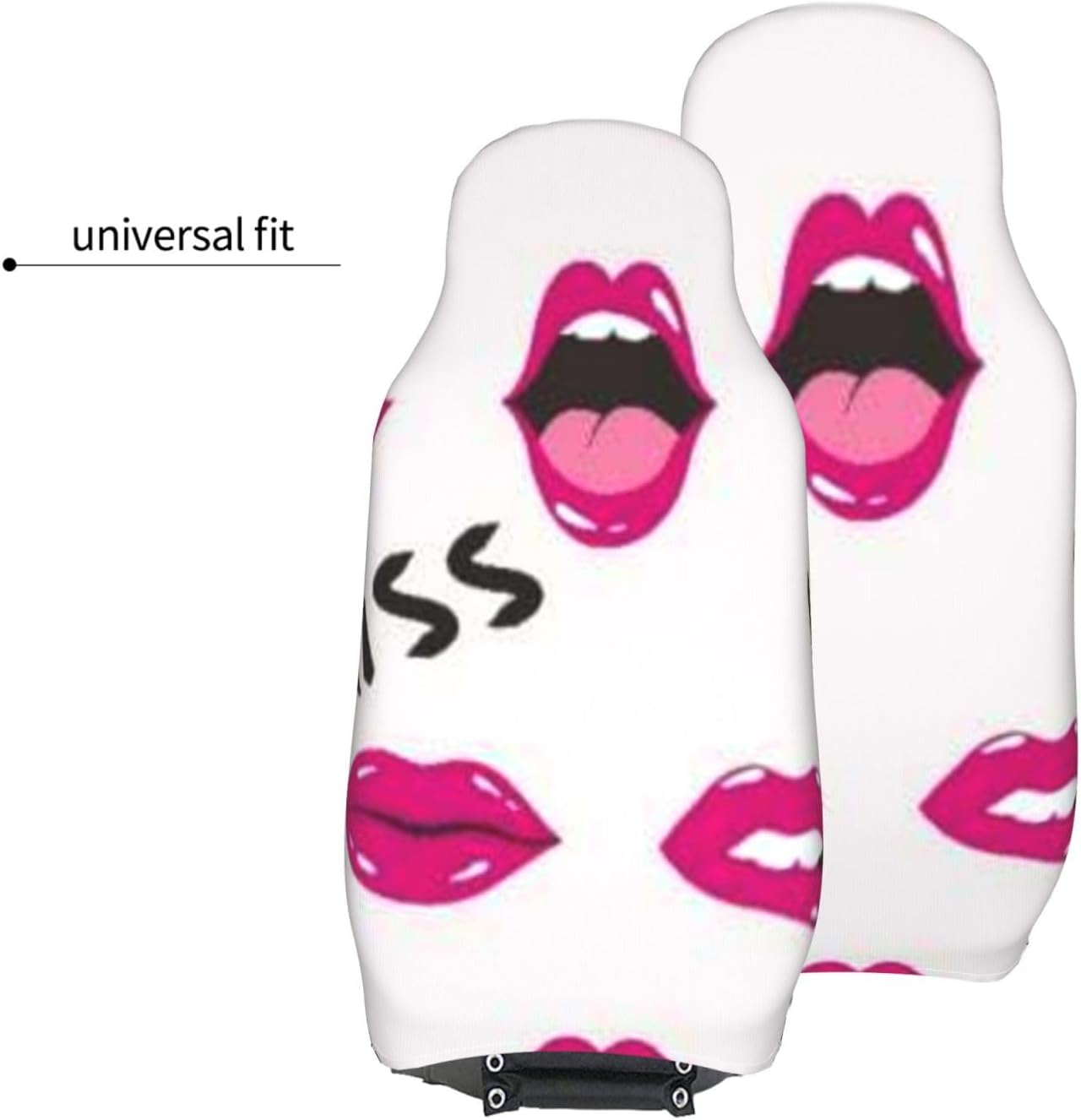 Set of Female Lips Car Seat Covers 2-Pack - Fit for Sedans, Trucks, Suvs, Automotive Seat Protectors with Reinforced Stitching