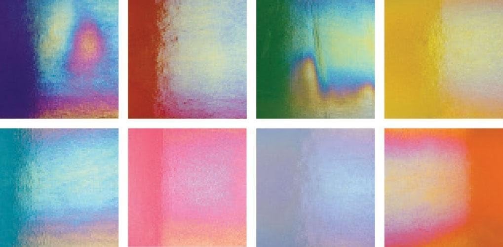 Fusible Glass Variety - COE 90 Bullseye Thin Iridescent Glass 8 Pieces 4 x 5 Inch