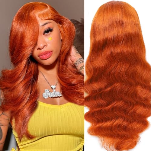 Shciyair 13x4 Ginger Body Wave Lace Front Wigs Human Hair