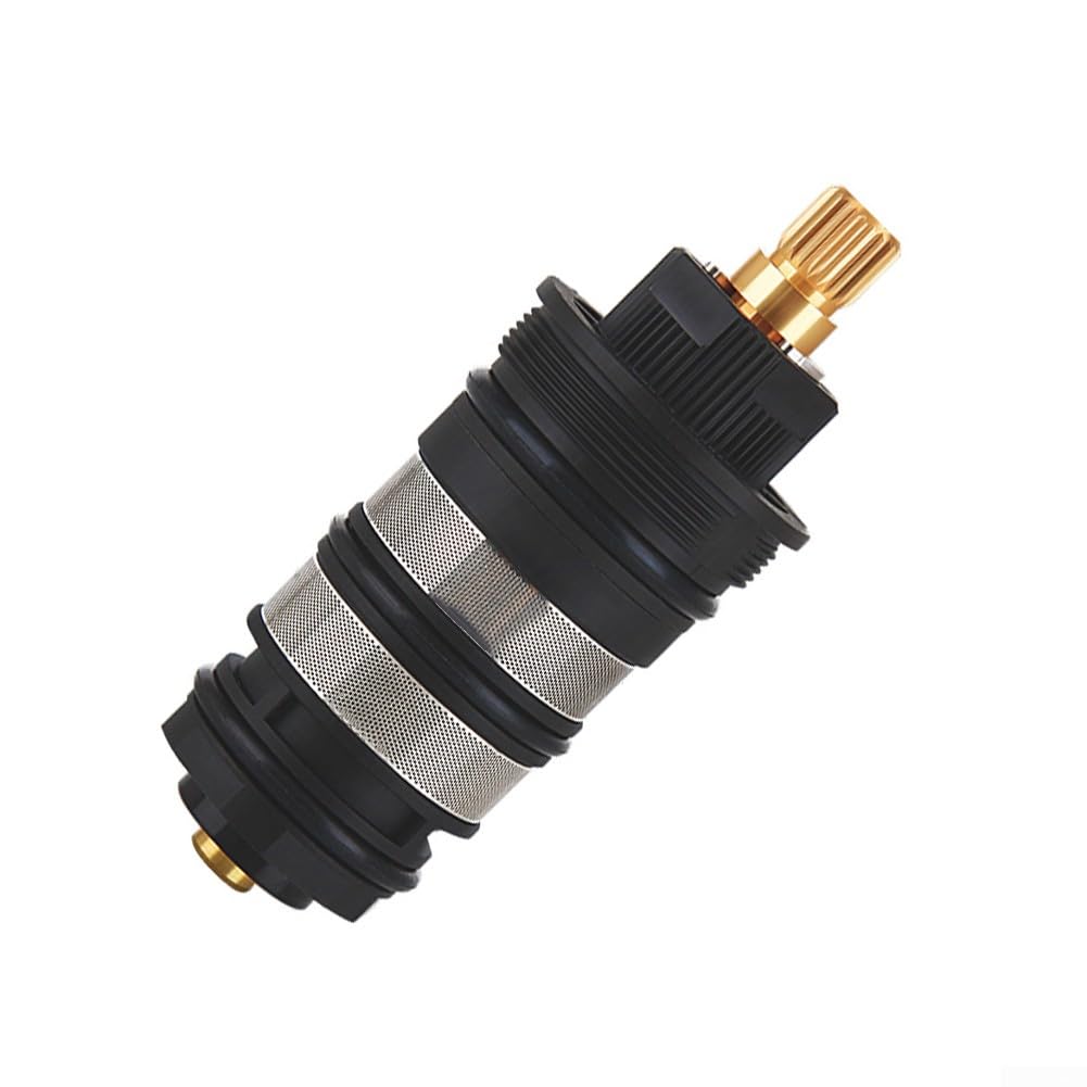 Cartouche thermostatique pour mitigeur de douche, robinet thermostatique en laiton pour eau chaude et froide, Kit de réparation remplacement noyau de valve universel bain, noir (filetage)