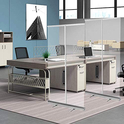 Protectora Mamparas Transparente, Portátil Gimnasio Oficina Separador, En Pie Plastico Divisor Pantalla, Ideal para Oficinas, Clínicas y Restaurantes, PVC Biombo Separador 60*160cm/80*180cm/100*200c