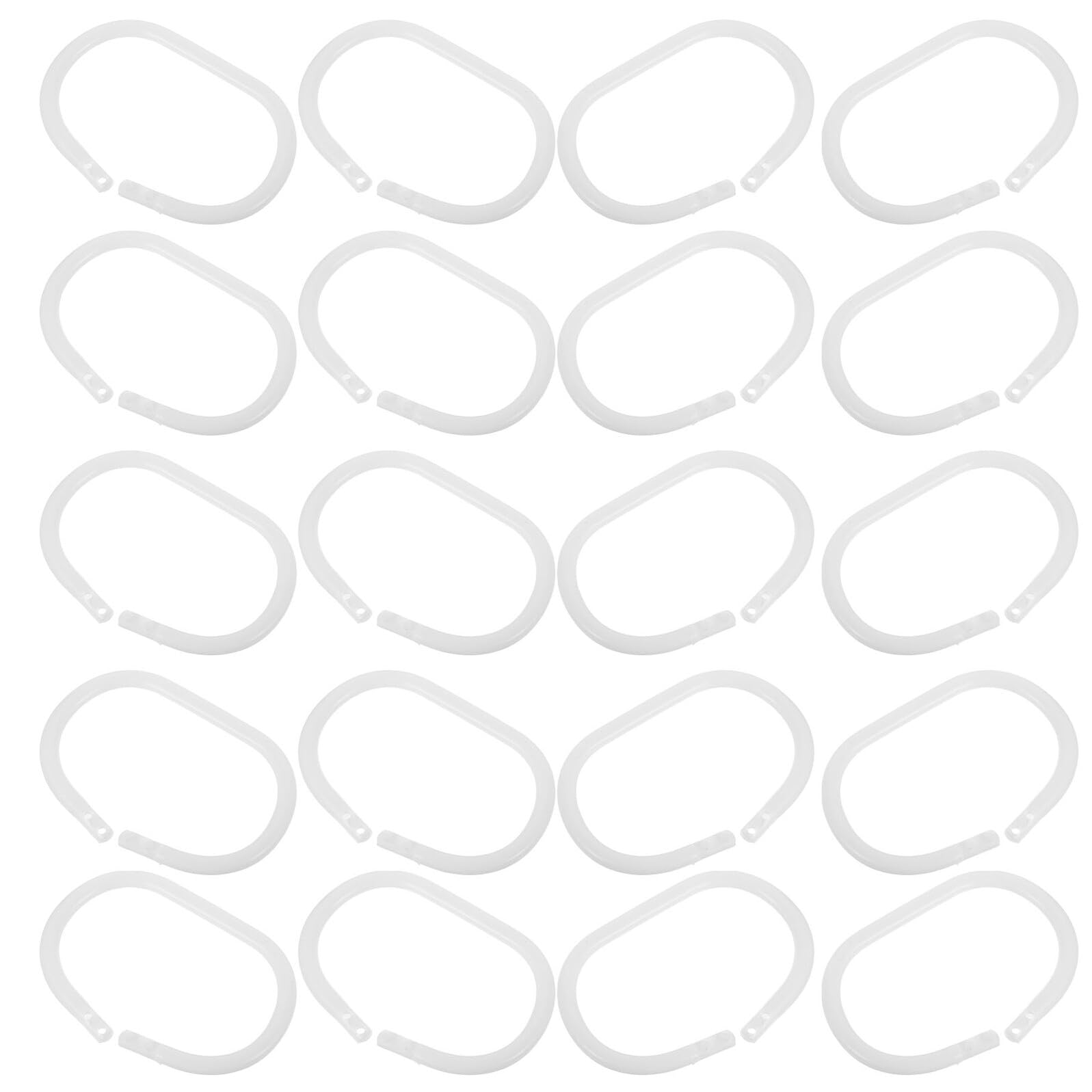 100 Pezzi moderni ganci per tende da doccia ganci per tende in plastica bianche White