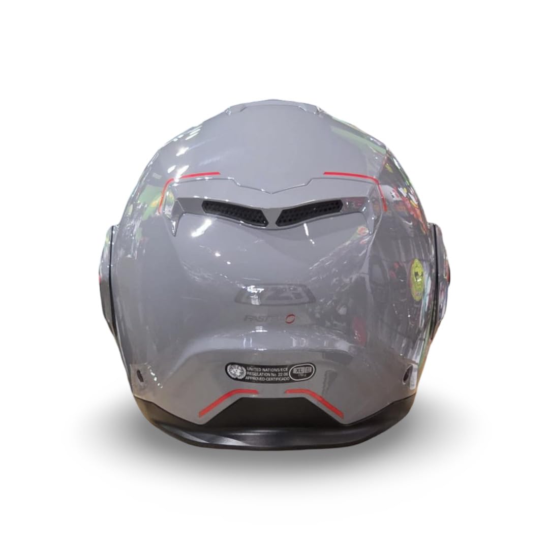 NZI Casco Modular NZI Fastback Duo 180º Nardo Grey Abatible con Visor Solar - Unisex Hombre y Mujer - Homologado P/J ECE 22.06 (XL)