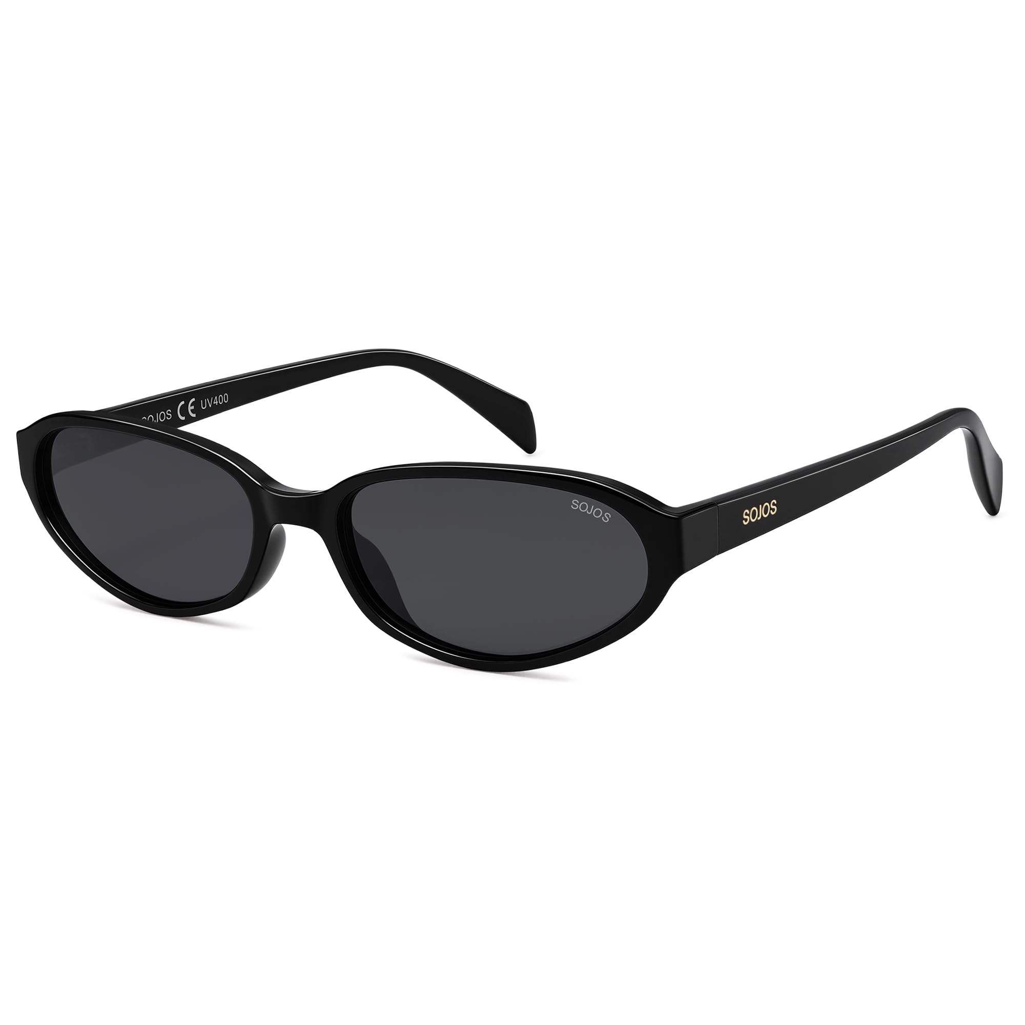 SOJOS Retro Oval Polarized Sunglasses for Women Trendy Cat Eye Chic Narrow Y2K Skinny Sunnies SJ2660