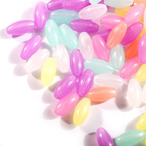 Miniatura 9 de Hisenlee - Cuentas UV para hacer pulseras (500 unidades), diseño de corazón redondo con forma de estrella ovalada y cilíndrica que brilla en la