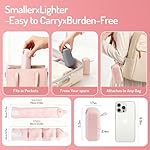 Inflatable Travel Neck Pillow, U-Shape, Dark Gray Nylon, Portable for Airplane, Train, Car, Office Use, Adult Size (Pink) - Image 2