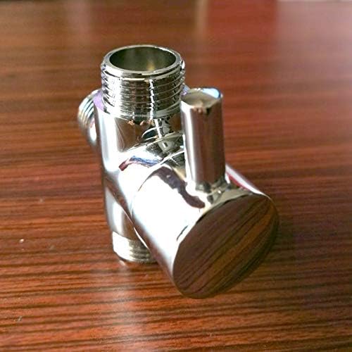 HPMBXJ Diverter Valve, Male G1/2" Brass Faucet T Adapter Chrome Plated Bathroom Shower Faucet Accessories Water Diverter 3 Way Filling Valve,Male