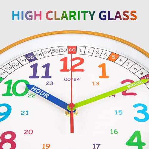 Reloj de pared silencioso para niños, 10 pulgadas miniatura 4