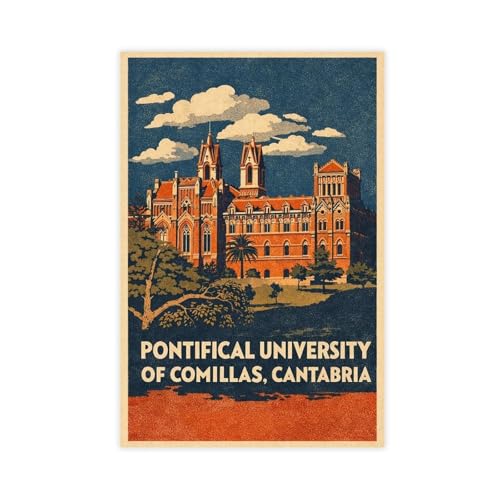AUHUE Pontifical University of Comillas, Cantabria Vintage Art Poster Canvas Poster Paintings for Wall Art Decoration Living Room Office Unframe 20x30inch