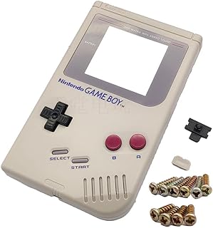 Menbiss ゲームボーイ用交換カバーセット DIY LL シェル 着せ替えケース 修理部品キット 鏡面/ボタン/導電ゴム/ネジ/防塵カバー/バッテリーカバー付 (グレー)