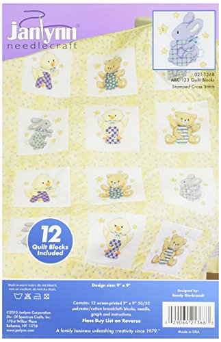 Janlynn Corp. Stamped Cross Stitch Quilt Blocks, ABC