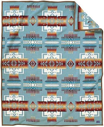Pendleton Chief Joseph Wool Blanket, Aqua, King Size