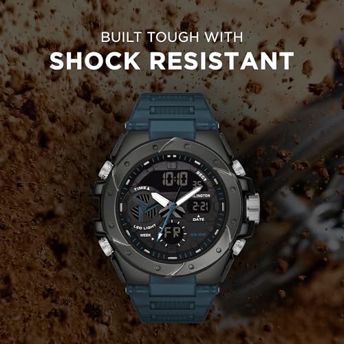 Image of Carlington Analog-Digital Sports Watch Chronograph, Dual Time,Alarm, Stopwatch, Calendar, Water-Resistant, Shock-Resistant, Back Light Display. The Perfect Watch for Men-CT9140 Series