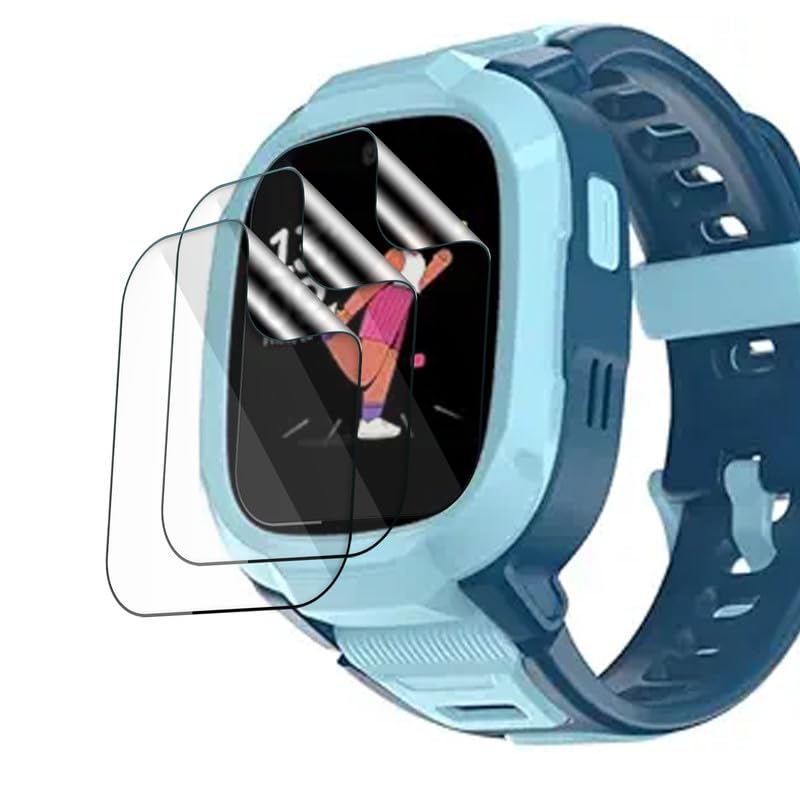 Image of FCS Smart Watch Screen Guard Membrane For Noise Junior Explorer 2 | Pack of 3 | Ultrathin 0.125mm Flexible Screen Protector TPU Membrane | Edge To Edge Coverage | Pack Of 3