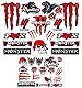 Richunie 2 Stück Motorrad Aufkleber,Motorrad Sticker,Monster Energy Aufkleber,Monster Energy Sticker für MotorräDer, Motorradhelm, Skateboard, Auto Und GeläNdemotorräDer Rot