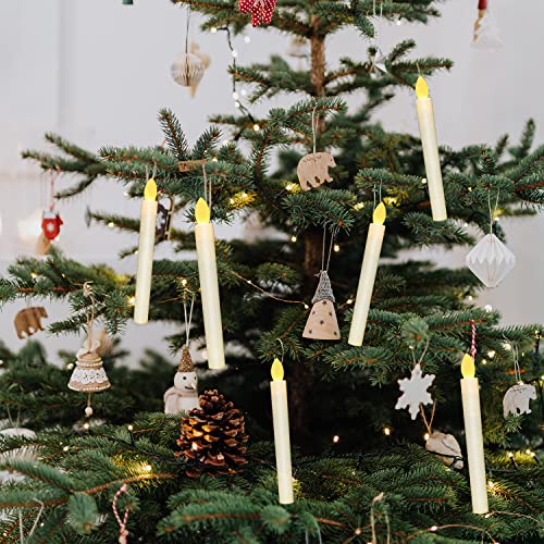 Ernon Christmas Window Candles Light,Flameless Taper Candles Flickering Battery Operated, 3D Wick Warm Led Light Electric Candles, Removable Candlesticks And Suction Cups For Home Decor,Set Of 6 #TOP3