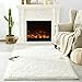 Merelax Modern Soft Fluffy Large Shaggy Rug for Bedroom Livingroom Dorm Kids Room Indoor Home Decorative, Non-Slip Plush Furry Fur Area Rugs Comfy Nursery Accent Floor Carpet 4'x6' Ivory