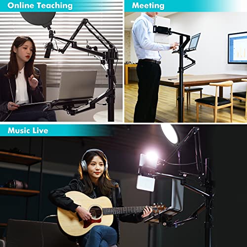 Viozon Selfie Live Floor Stand Set 5-In-1 10" Led Ring Light Microphone Mount Moveable Compatible With 12-17" Laptop/7-13 Tablet/3.5-6.7" Phone/Digital Camera Slr&Dslr Online Meeting Recording #TOP1