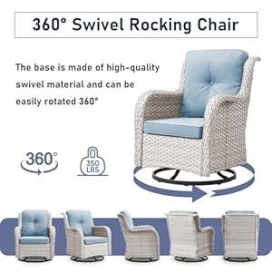Swivel Rocker Patio Chairs2 Pieces Patio Swivel Rocker Chairs with Wicker Armrests Patio Swivel Rocking Chairs Outdoor Swivel Rocker Patio Chairs
