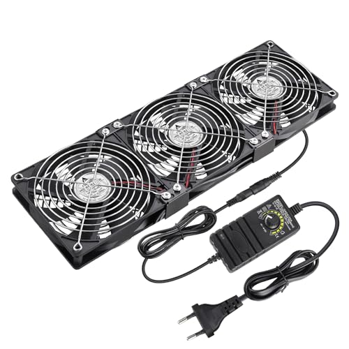Ventilador de 230 V de 120 mm Triple GDSTIME con Velocidad Regulable DC 4 V - 12 V