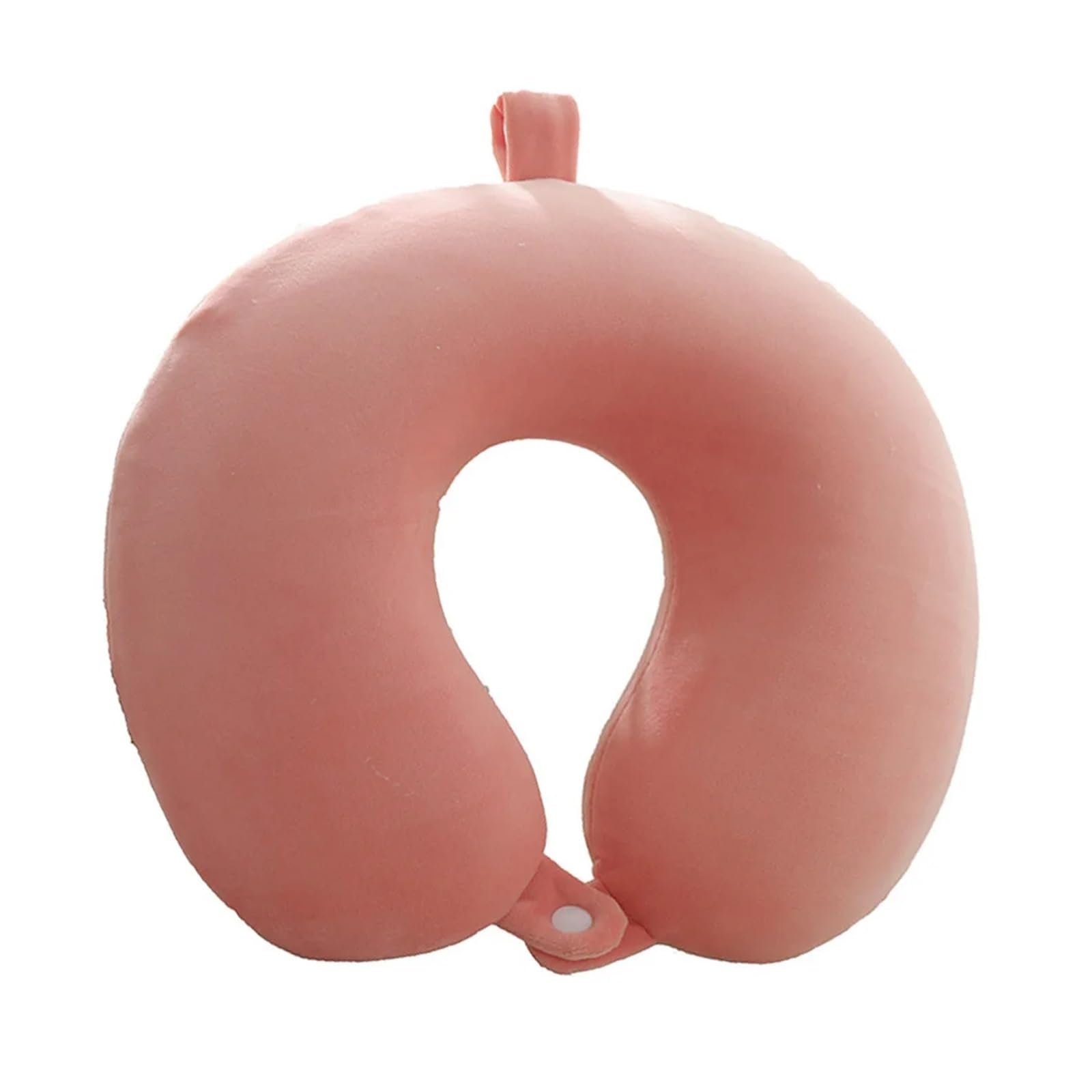 WWYYZAYC Solid Color Neck Pillow Slow Rebound Memory Cotton U-shaped Pillow Car Travel Neck Pillow Office Embroidery(Pink)