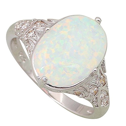 Anello da donna, alla moda, con opale di fuoco