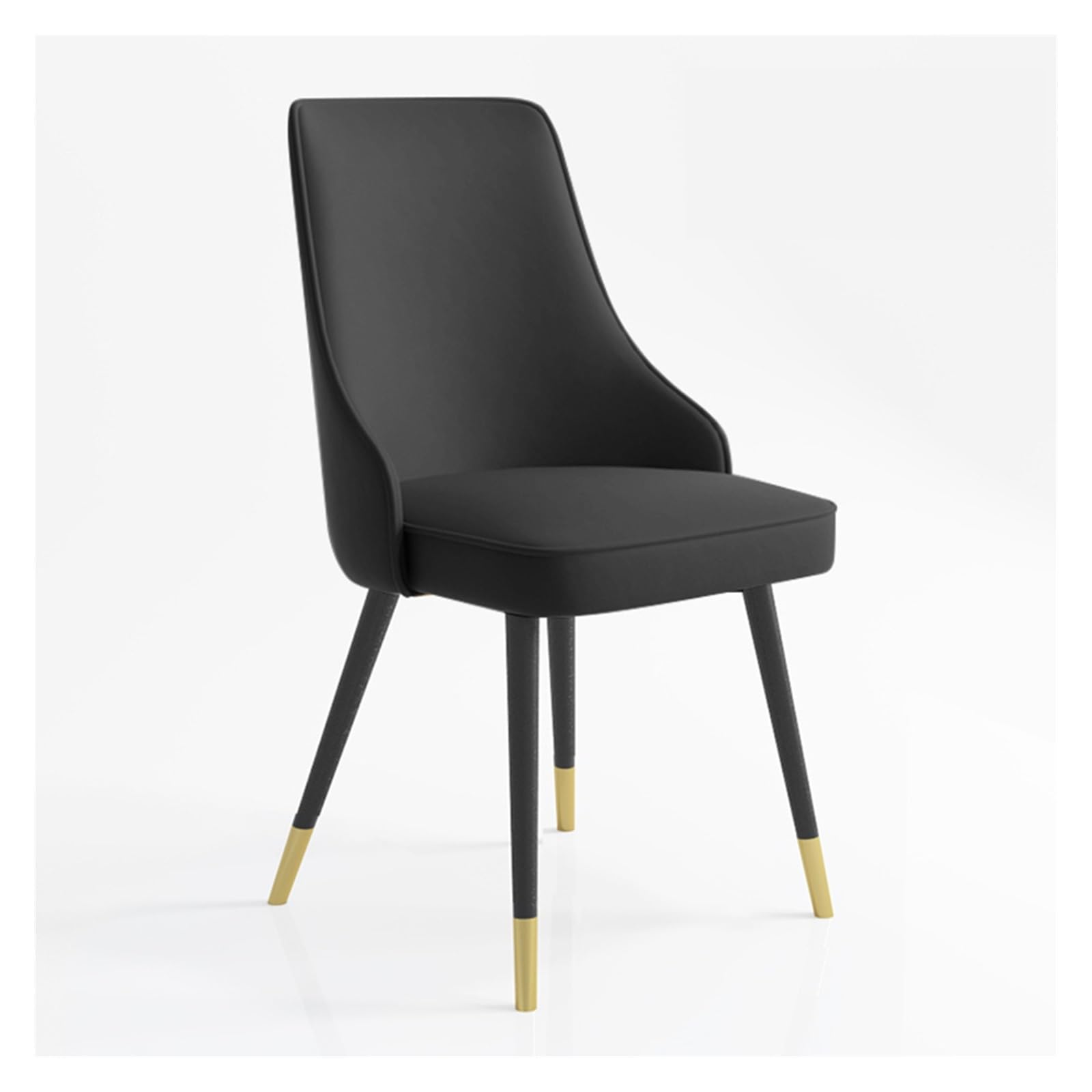 Chaise de salle à manger milieu du siècle en simili cuir et pieds acier