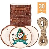 【Natürliche Holzscheiben】100% Natürliche Holzscheiben Rund,Kiefer als Material. Jede Scheibe wird vor dem Versand geschliffen, um die Oberfläche glatt und sicher genug für den Gebrauch zu machen.