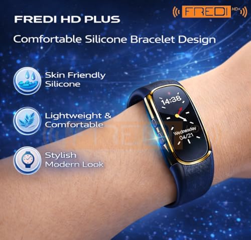 Image of FREDI HD PLUS Voice Recorder Device 16GB Wrist Band Voice Recorder Digital Bracelet Audio Recorder with LCD Display Voice Activated Recording 15-20 Hours Battery One Click Recording MP3 Playback