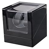 BEGOALD ワインディングマシーン 2本巻き マブチモーター LEDライト 静音 自動停止 ウォッチワインダー 腕時計 ワインダー 時計 自動巻き上げ機 自動巻き 男女兼用 (ブラック, スモール)