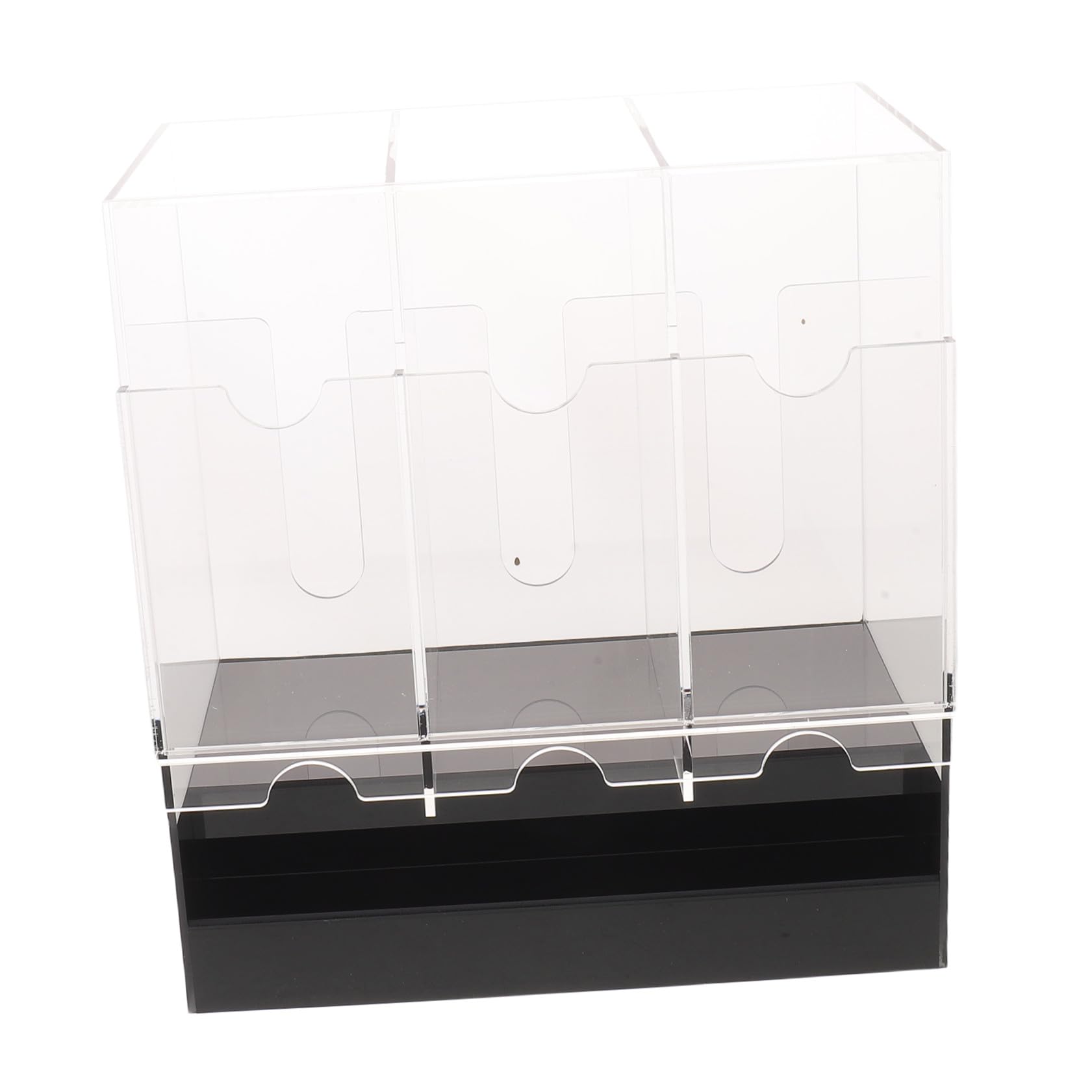 Toyvian Espositore con 3 Scomparti per Carte da Gioco in Acrilico Trasparente per Più di 36 Pacchetti, Superficie Opaca, per Organizzare e Mostrare Carte in Negozi e Scaffali