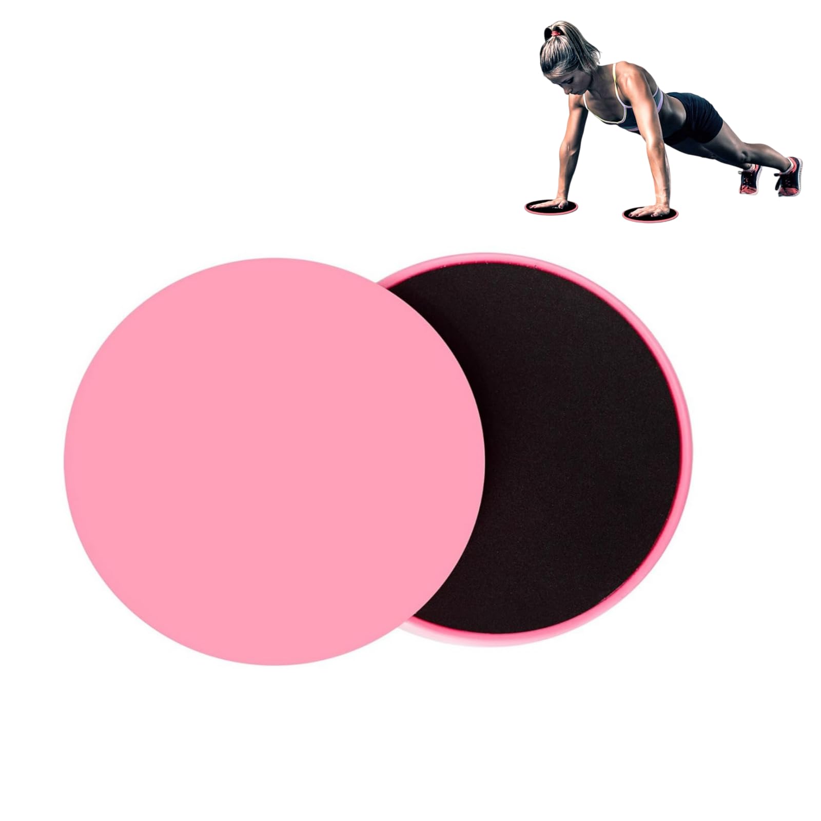 Sliders Fitness, 2PCS Dischi Scorrevoli Core Sliders Gliding Discs Doppia Faccia Dischi Fitness Per Palestra Rinforzo (Rosa)