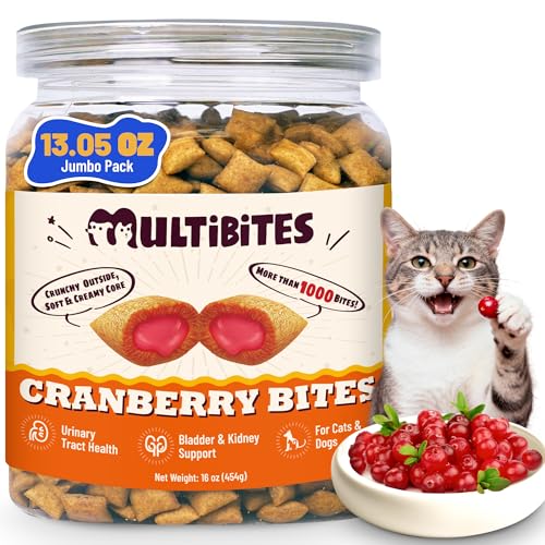 MULTIBITES 13.05 oz Urinary Tract CatTreats - Cranberry Cat Treats for UTI KidneySupport Bladder Control - Chicken &Cranberry Flavor Crunchy Snacks for Kittens