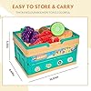 80Pcs Kitchen Playset, Toddler Pretend Cooking with Pots, Pans, Cookware, Food, Picnic Blanket, Fruits, Veges, Shopping Storage Basket, Dessert , Learning Gift for Girls Boys (White) #2
