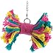 Big Birdie Bow Tie Bird Toy - Perfect Cage Toy for Playing and Preening - Colorful, Safe, Cotton Rope - Great for Small to Medium Sized Birds - Easy to Install - Fully Engaging Activity for Your Bird