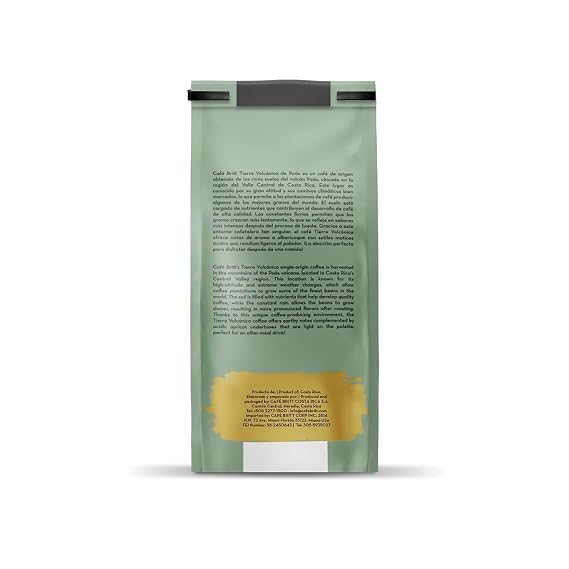 Cafe Britt Poas Tierra Volcanica Costa Rican Coffee, Whole Bean, 10.5oz 3P