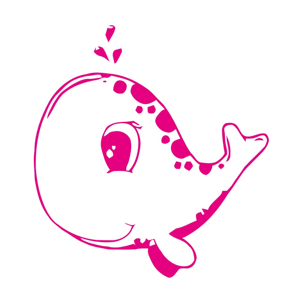 Cute Baby Whale Animals Modern Nursery Fine Carving Stickers 72x111.5cm Personalized Customization Extra Large Rosered